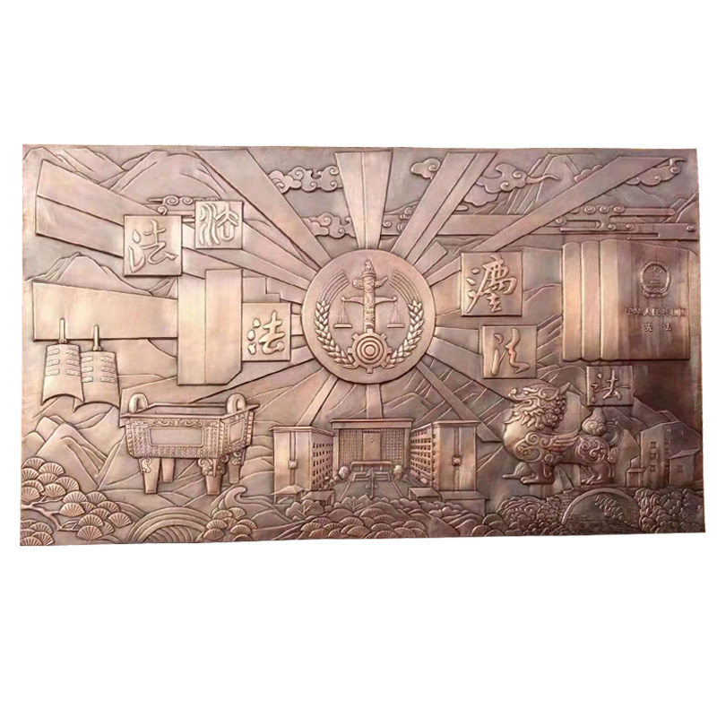 铜景浮雕壁画背板装墙饰浮雕手工锻造紫铜黄铜青铜效果浮雕铜版画