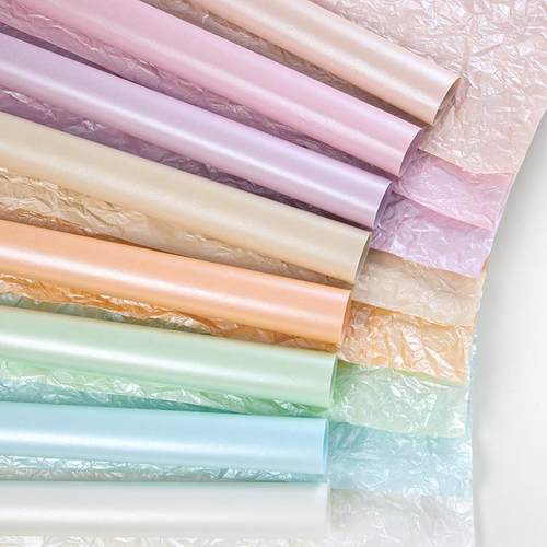 鲜花包装防水褶皱内衬花艺diy材料包花纸花束包装卷式珠光雪梨纸