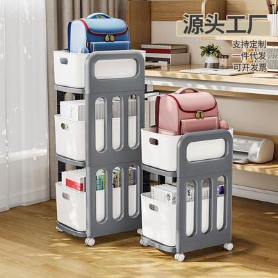 小推车可移动带轮置物架落地多层小手推车多功能书本化妆品收纳架