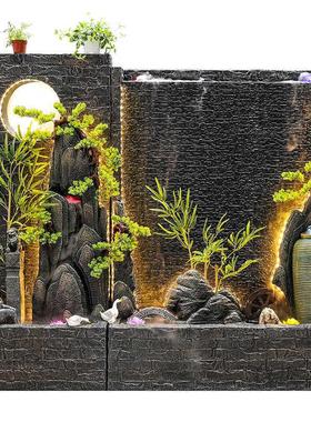 假山户外水幕墙流水墙喷泉庭院水景装饰公司招财隔断屏风景观摆件