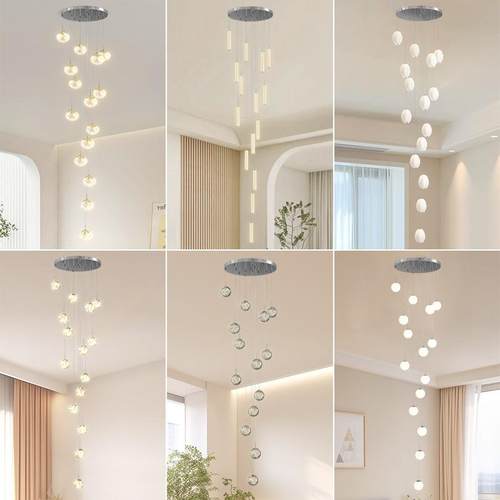 楼梯吊灯2025年新款loft复式楼旋转楼中楼现代简约灯诧寂中山灯具