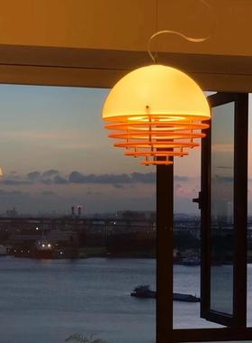 中古日落橙色餐厅小吊灯包豪斯咖啡厅吧台岛橱窗台小众氛围灯圆球