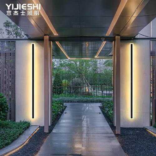 极简长条线形壁灯阳台露台入户大门别墅店铺外墙展厅壁灯防雨壁灯