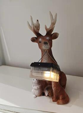 现货树脂鹿兔刺猬狼摆件装饰品创意纪念酒店家居客厅装饰