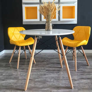 组合会客姆伊餐桌桌小圆接待圆简约斯北欧会议洽谈椅休闲咖啡店