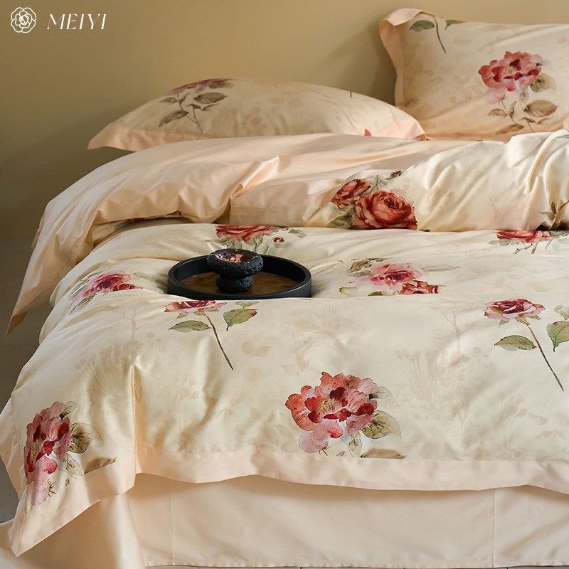 田园小清新新款长绒棉床单四件套全棉纯棉100S被套高级感床上用品