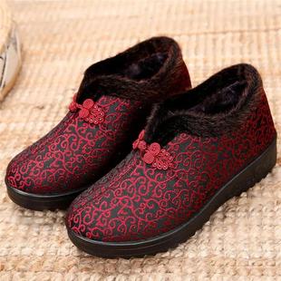 复古平底防滑奶奶棉鞋 冬季 女老年加厚保暖妈妈鞋 老北京布鞋 女棉鞋
