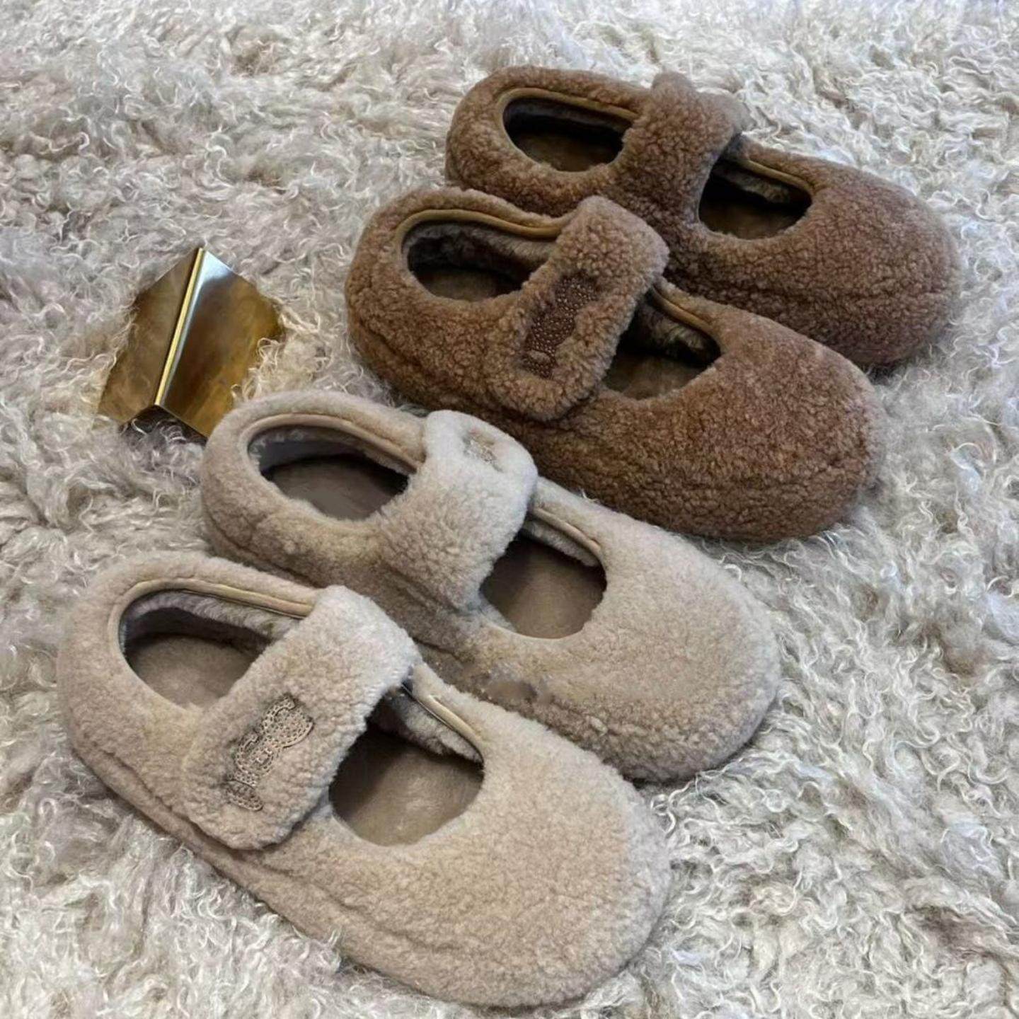 【现货】高级感羊羔毛毛豆豆鞋魔术贴厚底棉鞋女加绒保暖玛丽珍鞋,居家日用,保暖鞋,淘宝优惠券,粉丝福利购,淘宝优惠卷