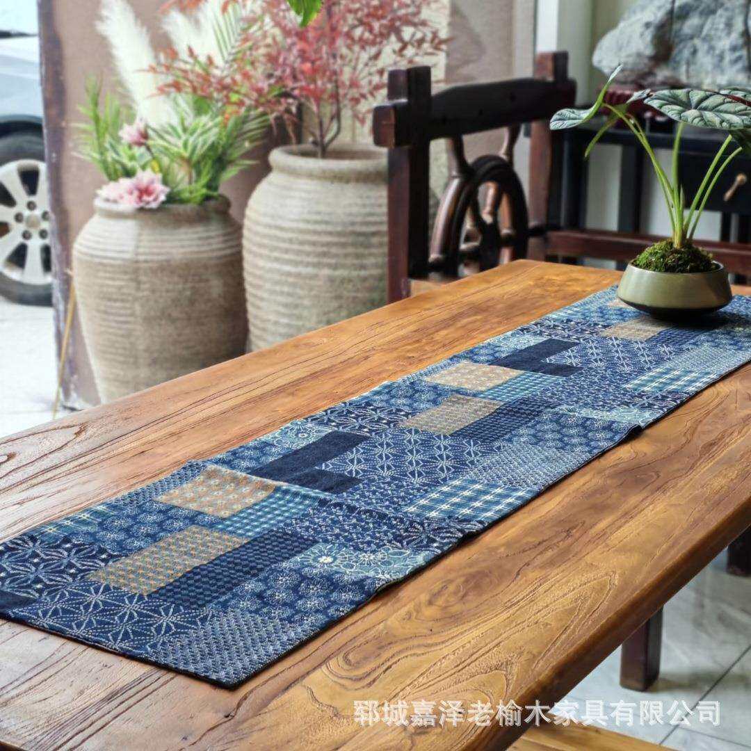 老榆木茶几民宿客栈喝茶桌客厅老门板复古怀旧泡茶桌实木会客桌