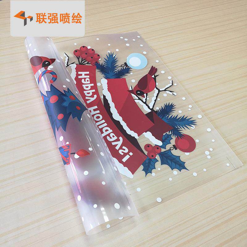 厂家供应UV超透膜 uv玻璃贴彩白彩打印 uv喷画透明画面打印