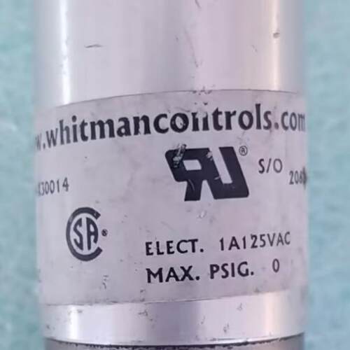 WHITMAN CONTROLS W117V-3H-F12M-X30014 真空开关 拆机默认报废!