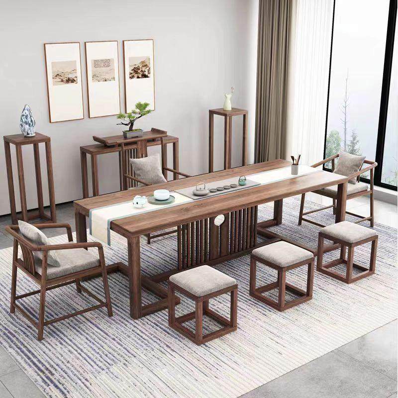 严选茶叶店铺实木茶桌茶台会议室茶桌椅组合老板办公室功夫泡茶桌