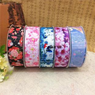 3.8cm高密螺纹丝带热转印和风diy蝴蝶结绸带礼品婚庆烘焙包装 织带