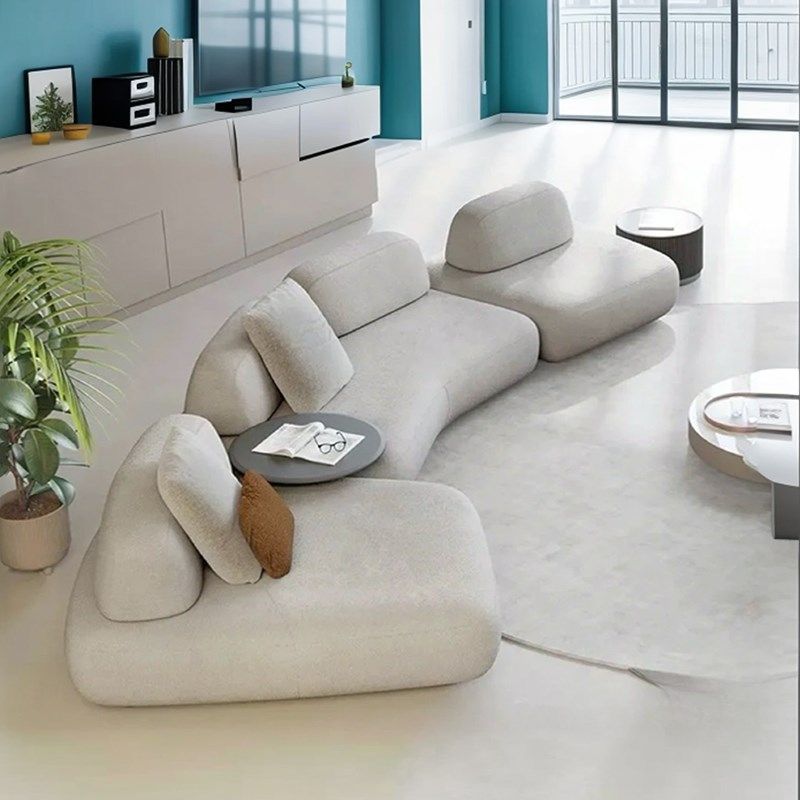 意式极简布艺鹅卵石沙发无扶手可移动侘寂风岛屿模块组合弧形沙发,住宅家具,布艺沙发,淘宝优惠券,粉丝福利购,淘宝优惠卷