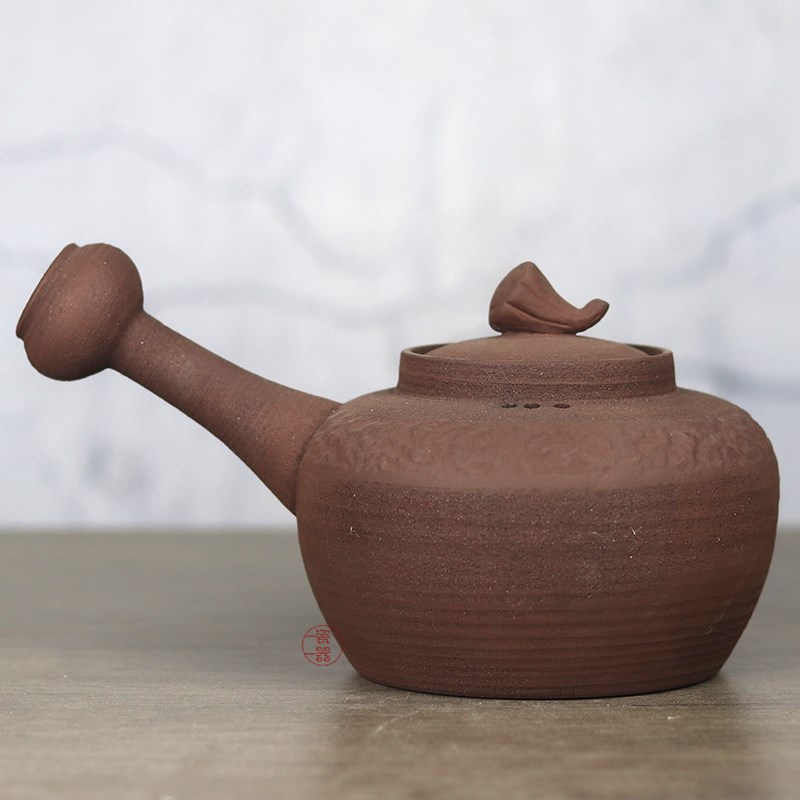 干烧侧把围炉煮茶壶大容量陶瓷壶明火加热烧水电陶炉炭火泡茶陶壶