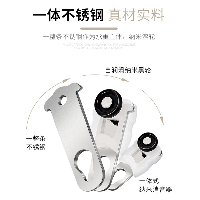 滑金刚加厚新款窗帘轨道直轮挂钩顶装双轨UL窗弯小静音飘窗客厅杆