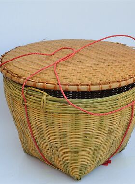大号藤编竹编箩筐糖纳篮 水土篮收果篓洗衣物筐 种植泥果盆垃圾桶