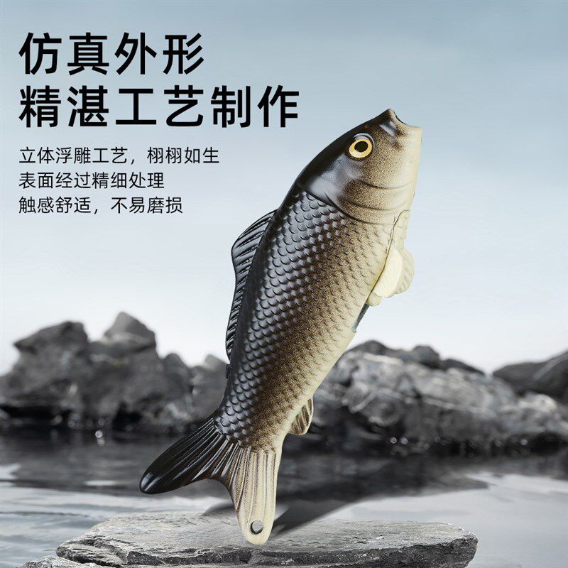 新款金属时尚彩色大锦鲤鱼咸鱼仿真造型个性直冲防风打火机钓鱼礼
