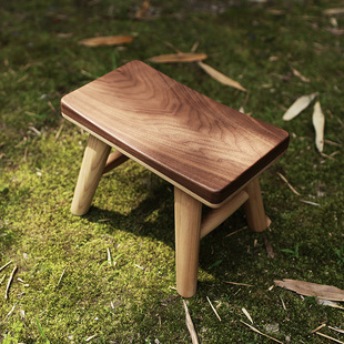 十二时慢小板凳儿黑胡桃白蜡原实木质订制儿童家具用榫卯矮凳子