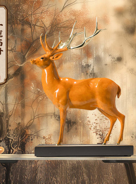 朱炳仁铜 一鹿高升铜家居工艺品办公室装饰鹿摆件客厅创意装饰