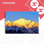 数字油画diy填充减压手工画画填色手绘画涂色装 鎏金靠山 饰油彩画