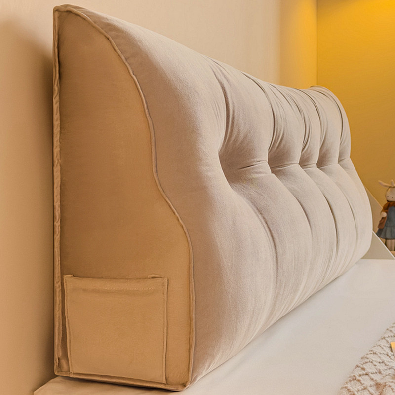 复古风 床头靠垫软包2023新款简约床上靠枕加厚大靠背棕色床靠垫