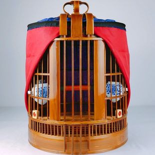 画眉鸟笼子竹制大号全套配件大全高级八哥三皮川笼精品小鸟笼小号