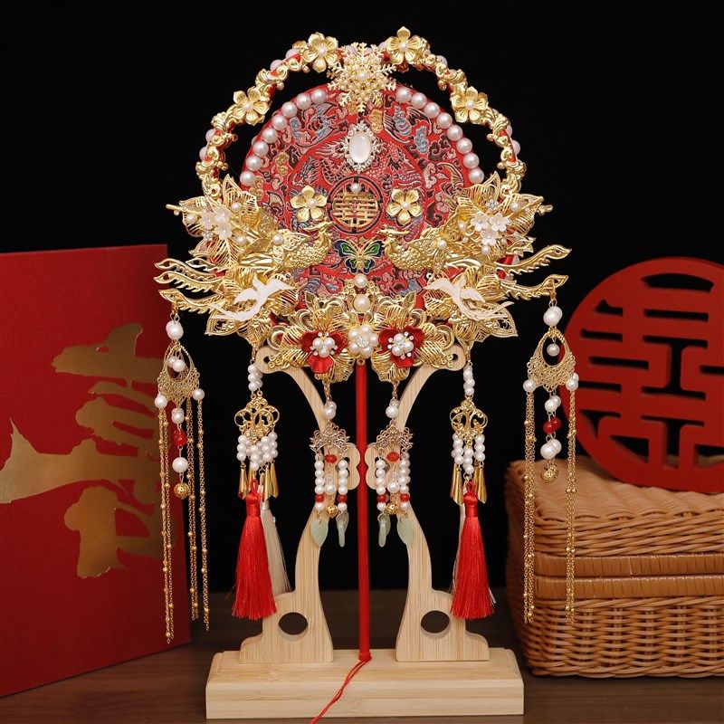 团扇新娘结婚材料包diy手工秀禾喜扇子双面成品婚礼婚扇出嫁高级,家居饰品,工艺扇/团扇/喜扇/折扇,淘宝优惠券,粉丝福利购,淘宝优惠卷