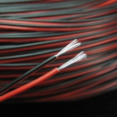 美标UL2468#26红黑并线24 22 20 18 16AWG电子线黑印白条平行排线