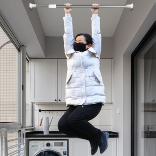 比非勒浴室伸缩杆免打孔窗帘杆浴帘杆可调节浴杆撑杆晒衣杆子3米