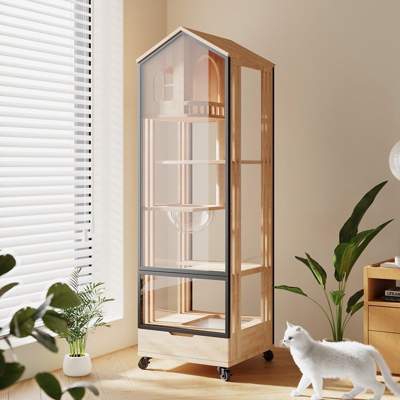 猫咪猫别墅家用室内猫屋不占地猫砂盆一体全景实木猫柜猫窝猫笼子,宠物/宠物食品及用品,猫笼子/猫别墅,淘宝优惠券,粉丝福利购,淘宝优惠卷