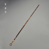 金丝竹文玩竹教鞭 手工制竹节长鞭文玩手把件 镶花牛角天然竹戒尺