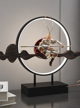 创意悟空桌面装饰摆件齐天大圣斗战胜佛家居办公室中式带灯高级感