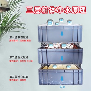 鱼缸过滤箱周转箱鱼池水循环外置养龟过滤器沼泽箱带杀菌灯水泵