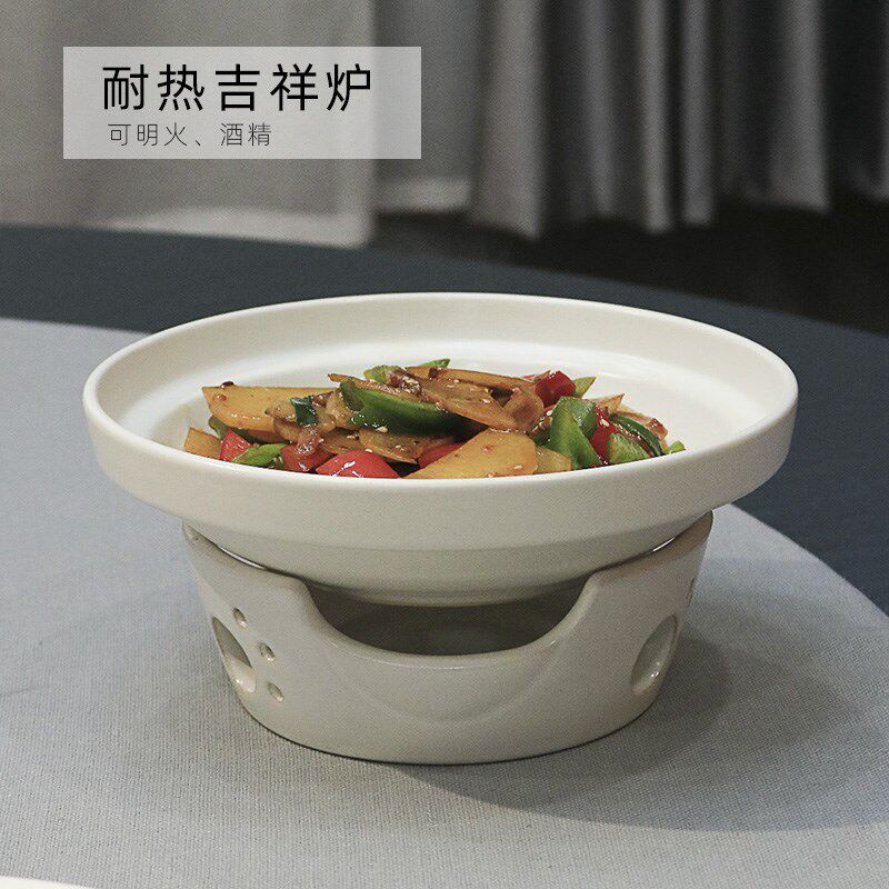 农家乐土菜馆圆形热菜炒菜干锅特色酒精砂锅加热炉饭店耐热煲餐具