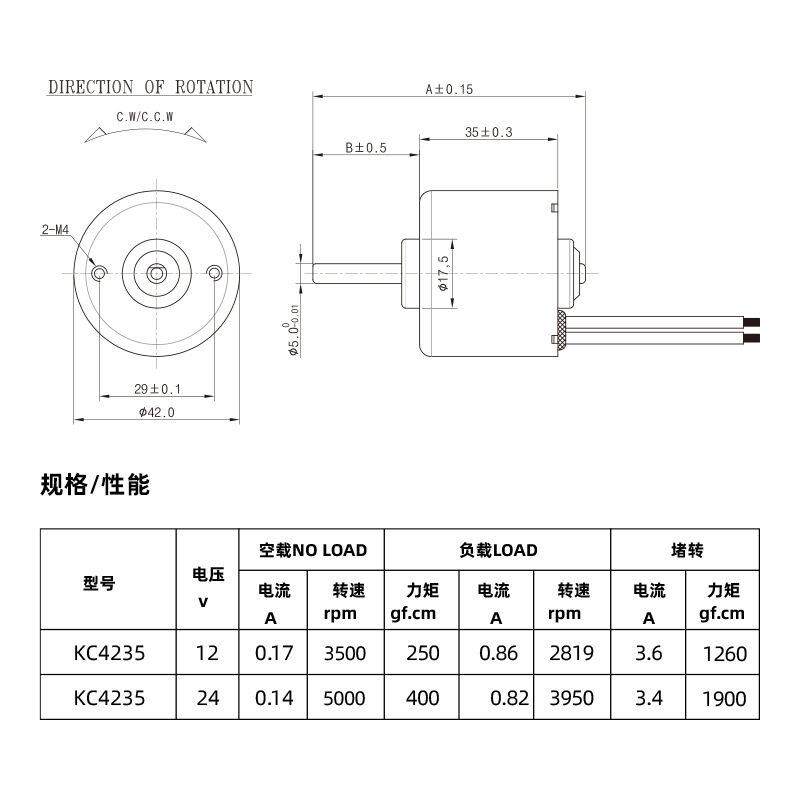 微型无刷直流电机42mm 大力矩转速电机24V 水泵风扇吹风机马达