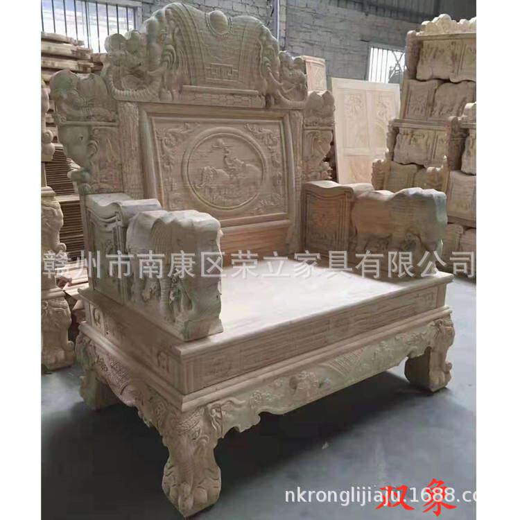 中式客厅沙发组合仿古雕花实木冬夏两用组合沙发别墅大客厅大沙发