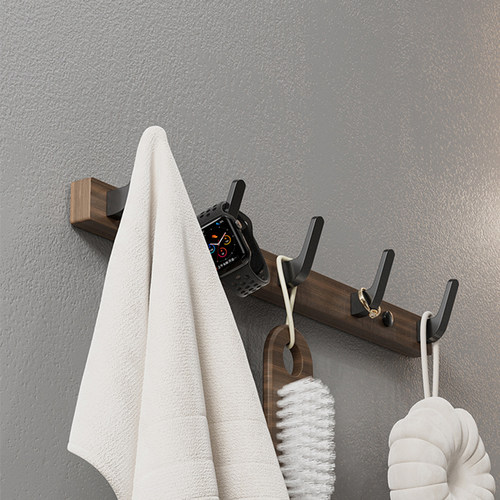 实木挂钩免打孔挂衣钩墙上挂衣架壁挂入户进门玄关门后木质衣帽钩