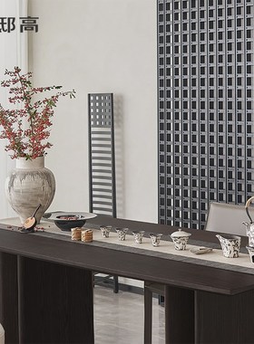 邸高茶室陈列场景 陶瓷水墨银纹提梁壶公道杯煮茶炉大罐茶具摆件