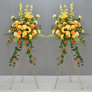 店铺开业花篮三脚架迎宾仿真花庆典活动布置落地摆件橱窗装饰摆设