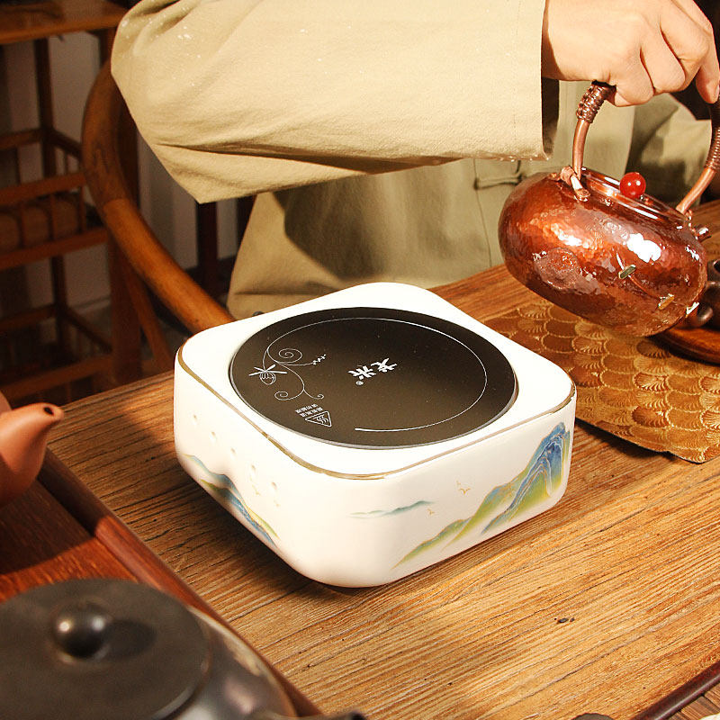 静音黑晶炉陶瓷煮茶炉套装家用烧水炉1000瓦大功率节能围炉煮茶具