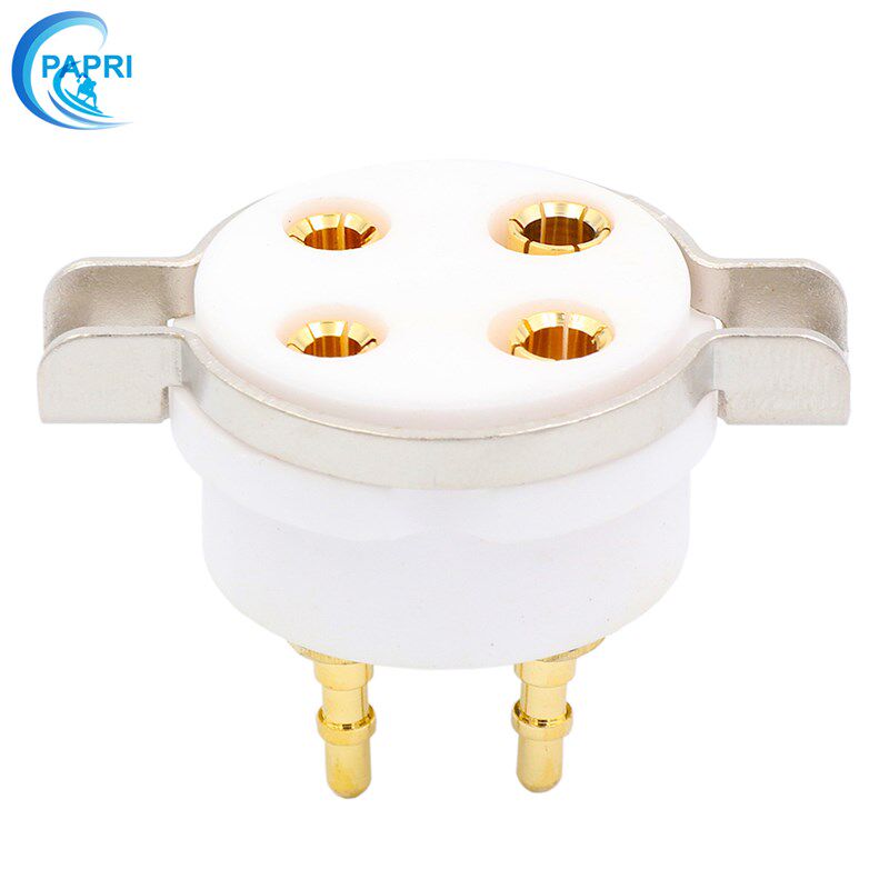 GZC4-T-G 4脚95精钢陶瓷镀金铜脚电子管座插座适用于300B 2A3 811,影音电器,电子管,淘宝优惠券,粉丝福利购,淘宝优惠卷