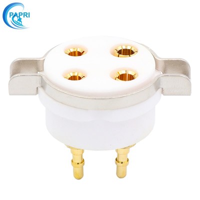 GZC4-T-G 4脚95精钢陶瓷镀金铜脚电子管座插座适用于300B 2A3 811