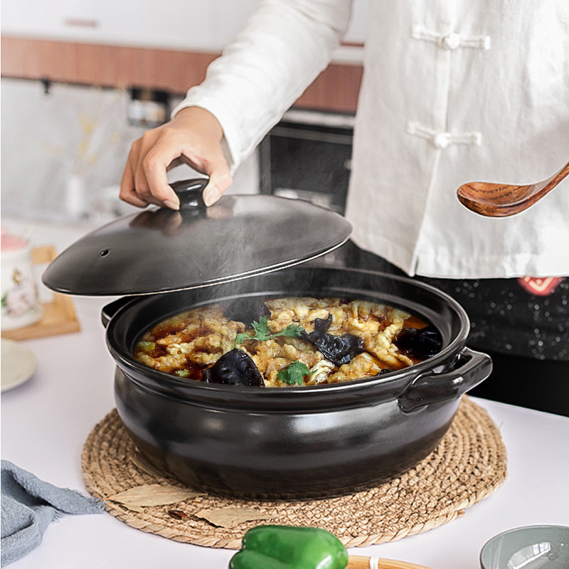 家用陶瓷火锅煲汤燃气明火电磁炉砂锅炖锅沙大容量耐高温酒店专用