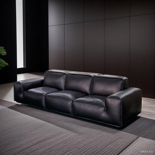 md夏图大黑牛意式极简羽绒松软小户型豆腐块设计师直排诧寂风沙发