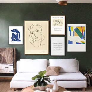 饰画墙画 简约现代创意沙发背景墙客厅挂画装 上品印画 马蒂斯姿态