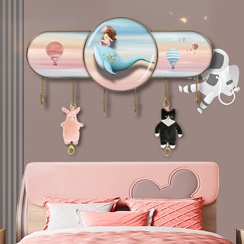 卡通少女漫画衣帽钩儿童房书桌墙上书包挂钩入户进门可爱玄关衣钩,收纳整理,挂钩/粘钩,淘宝优惠券,粉丝福利购,淘宝优惠卷