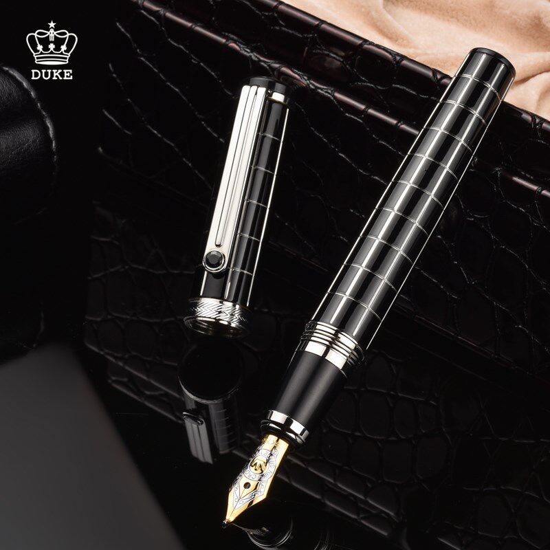 Duke/公爵18K金笔钢笔美工笔弯头笔K05男女士高档送礼复古老金签