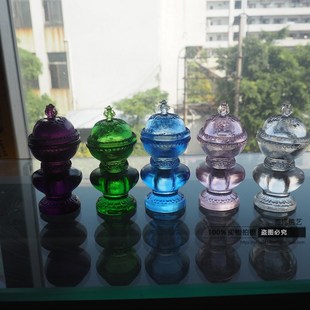 供水杯古法琉璃小托巴 颅器甘露水杯供桌摆件家用供奉藏传用品