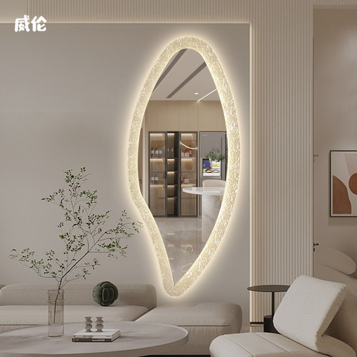 客厅智能装饰镜穿衣镜卧室家用防爆不规则玄关试衣镜全身镜子壁挂